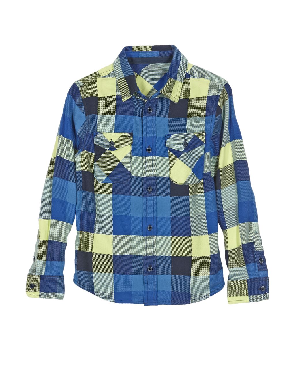 Pure Brushed Cotton Checked Shirt (5-14 Years) 1 of 4