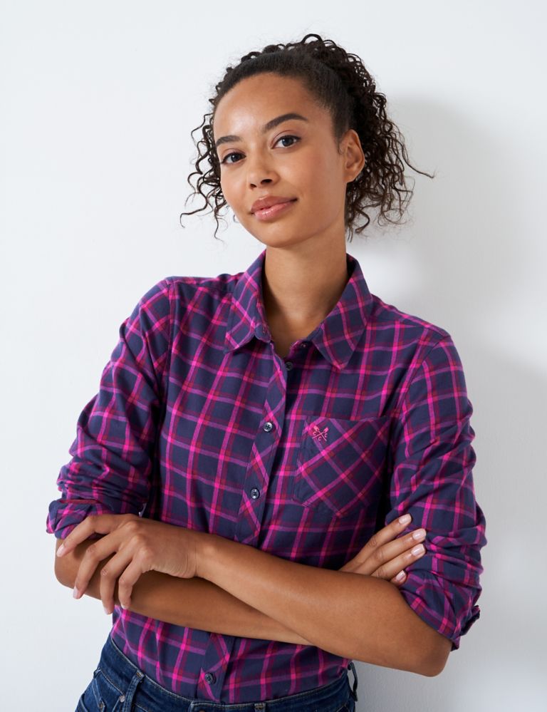 Pure Brushed Cotton Checked Shirt 1 of 5