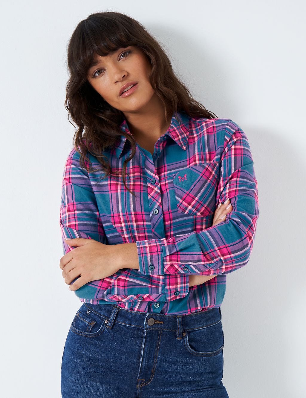 Pure Brushed Cotton Checked Shirt 3 of 5