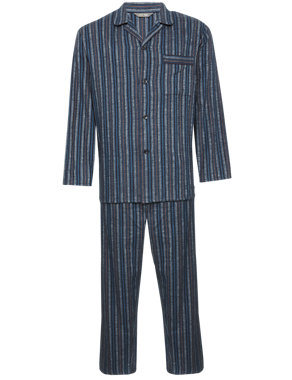 Pure Brushed Cotton Striped Pyjamas Image 2 of 4