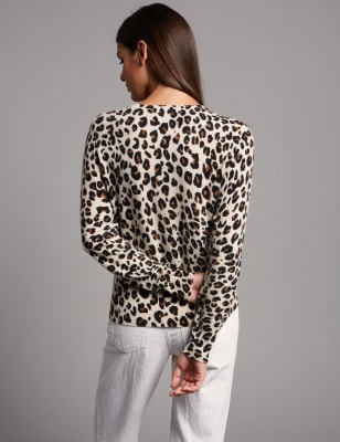 Pure Cashmere Animal Print Cardigan Autograph M S