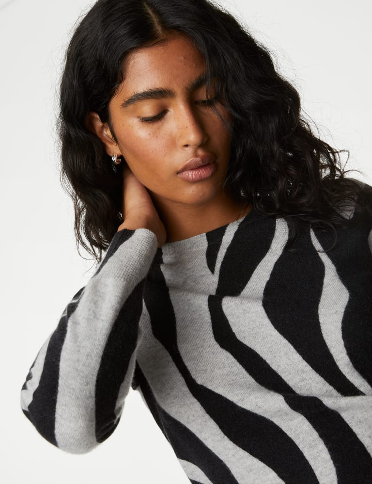Pure Cashmere Animal Print Crew Neck Jumper Autograph M S