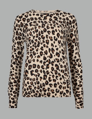 Marks and spencer sale pink leopard print jumper