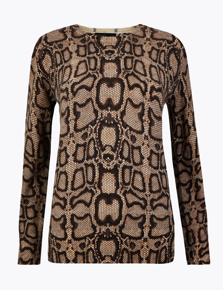 Pure Cashmere Animal Print Jumper 2 of 4