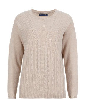 Pure Cashmere Cable Knit Jumper Image 2 of 3