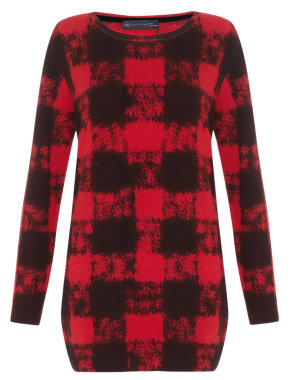 Pure Cashmere Checked Knitted Tunic Image 2 of 5