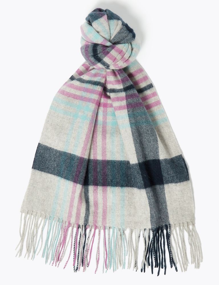 Pure Cashmere Checked Scarf 1 of 2