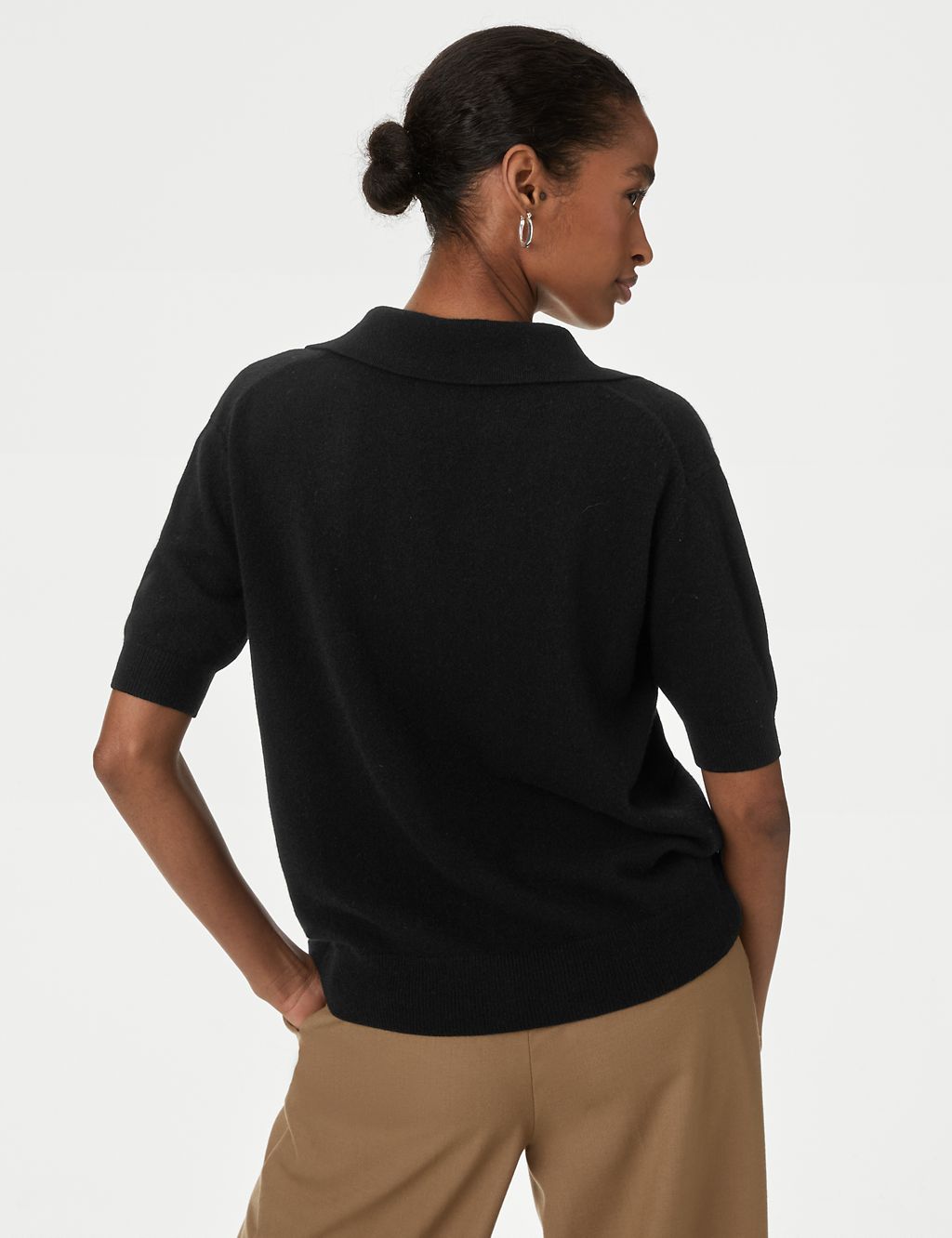 Pure Cashmere Collared Knitted Top 4 of 7