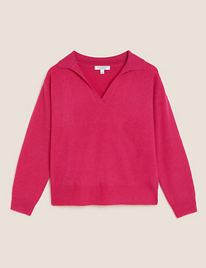 Pure Cashmere Collared Relaxed Jumper | Autograph | M&S