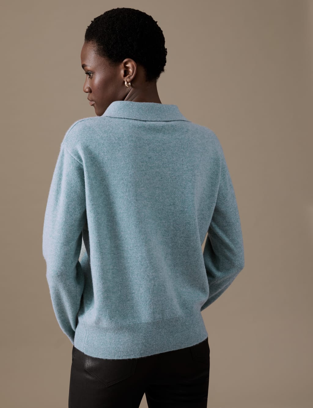 Cashmere collared sweater on sale