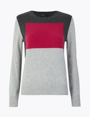 Marks and spencer hot sale colour block jumper