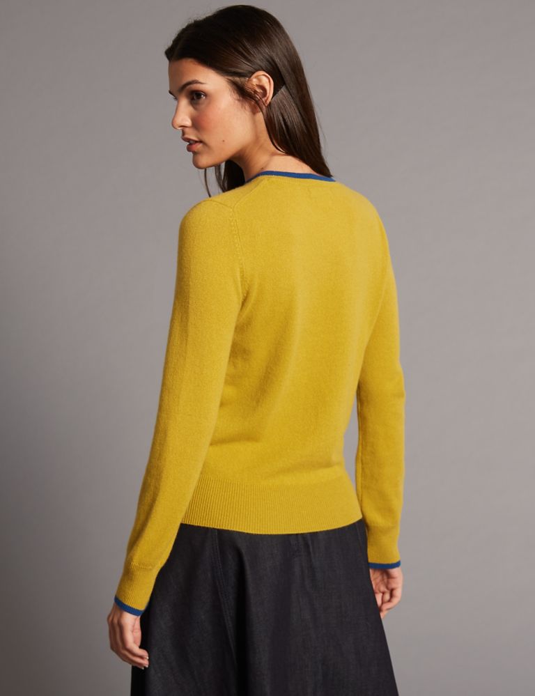 Pure Cashmere Contrasting Edge Jumper 4 of 5