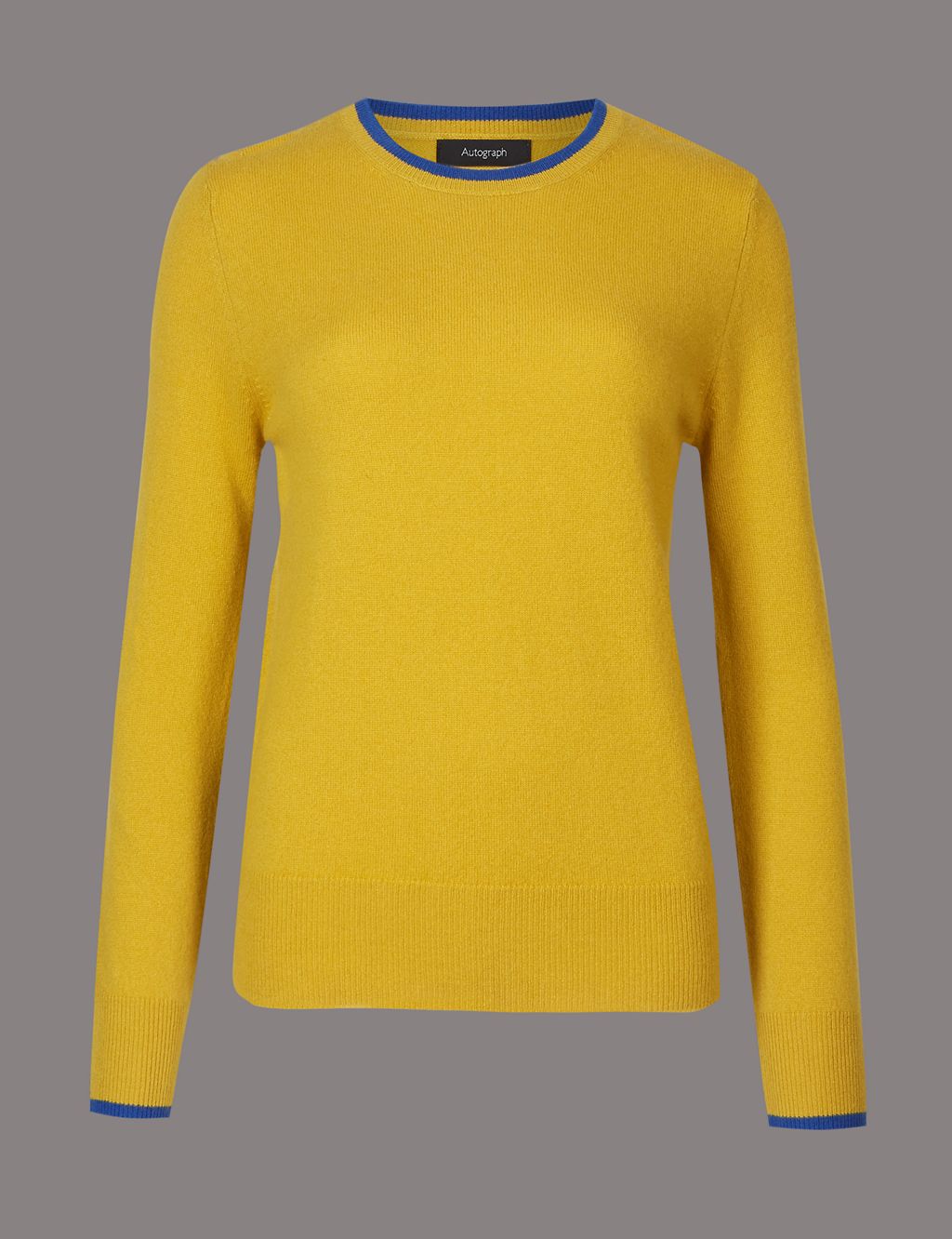 Pure Cashmere Contrasting Edge Jumper 1 of 5