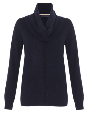 Pure Cashmere Cowl Neck Jumper Image 2 of 5