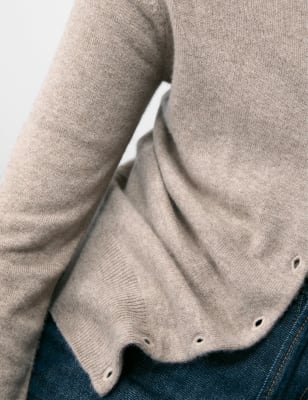 Pure Cashmere Crew Neck Cardigan, Autograph