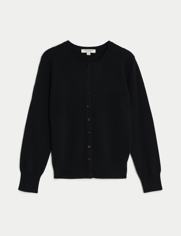 Pure Cashmere Crew Neck Cardigan Autograph Mands