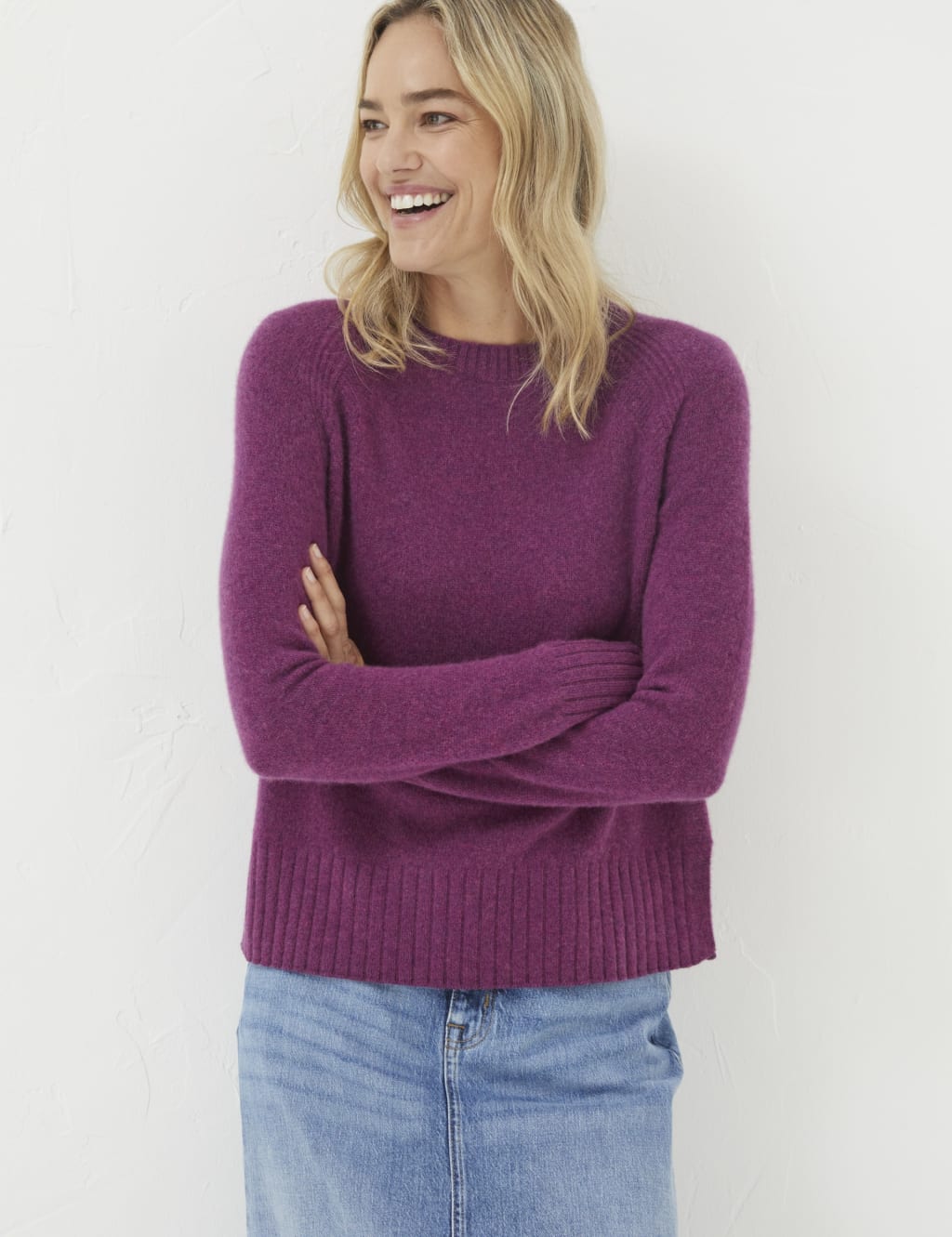 Fat face cotton sale cashmere half neck jumper