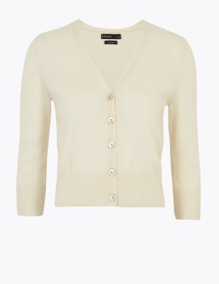 Pure Cashmere Cropped Cardigan Autograph M S