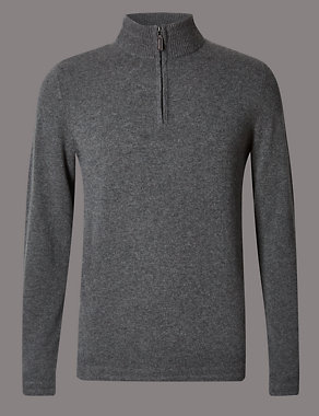 Pure Cashmere Half Zipped Jumper Image 2 of 4