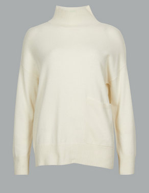 Pure Cashmere High Neck Jumper Image 2 of 4