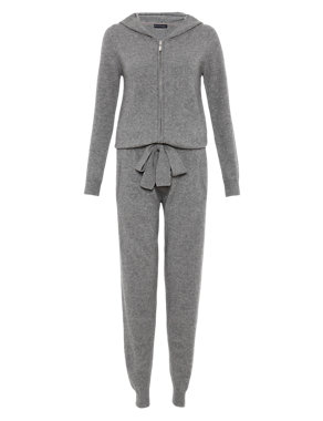 Pure Cashmere Hooded Knitted Onesie Image 2 of 5