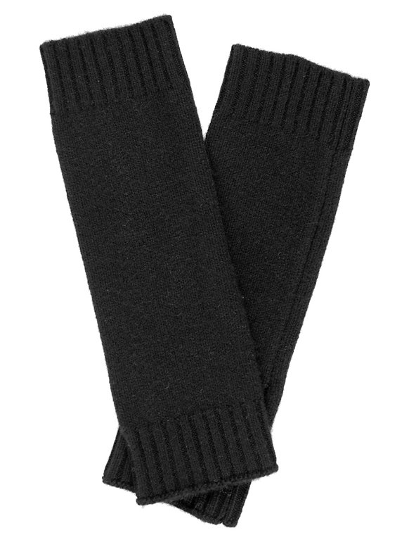 Pure Cashmere Knitted Fingerless Gloves Image 1 of 1