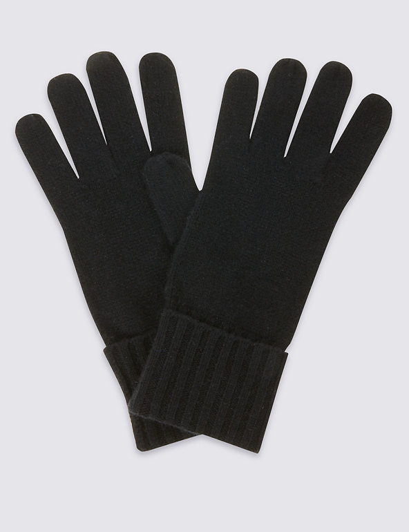 Pure Cashmere Knitted Gloves Image 1 of 2