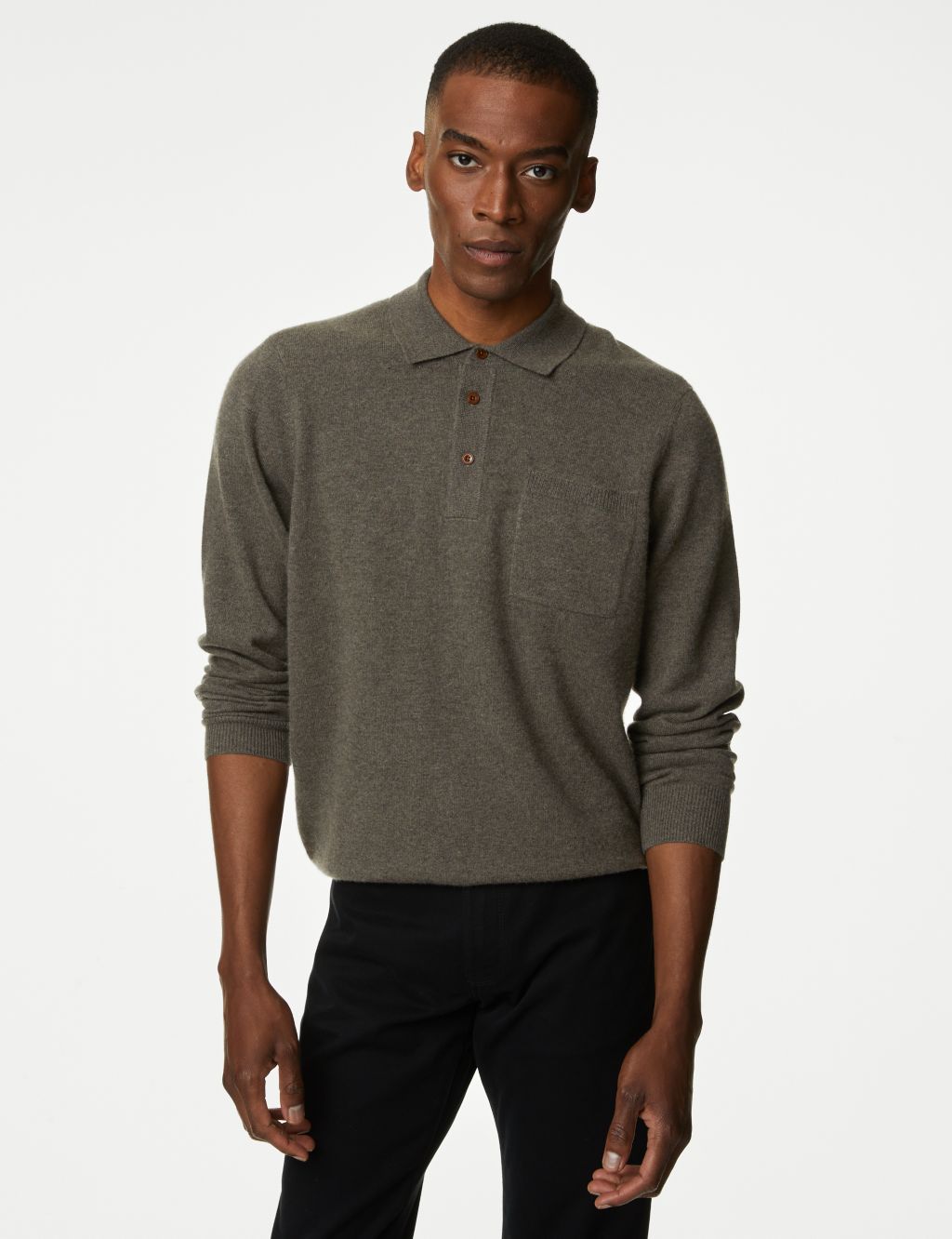 Pure Cashmere Knitted Polo Shirt | Autograph | M&S