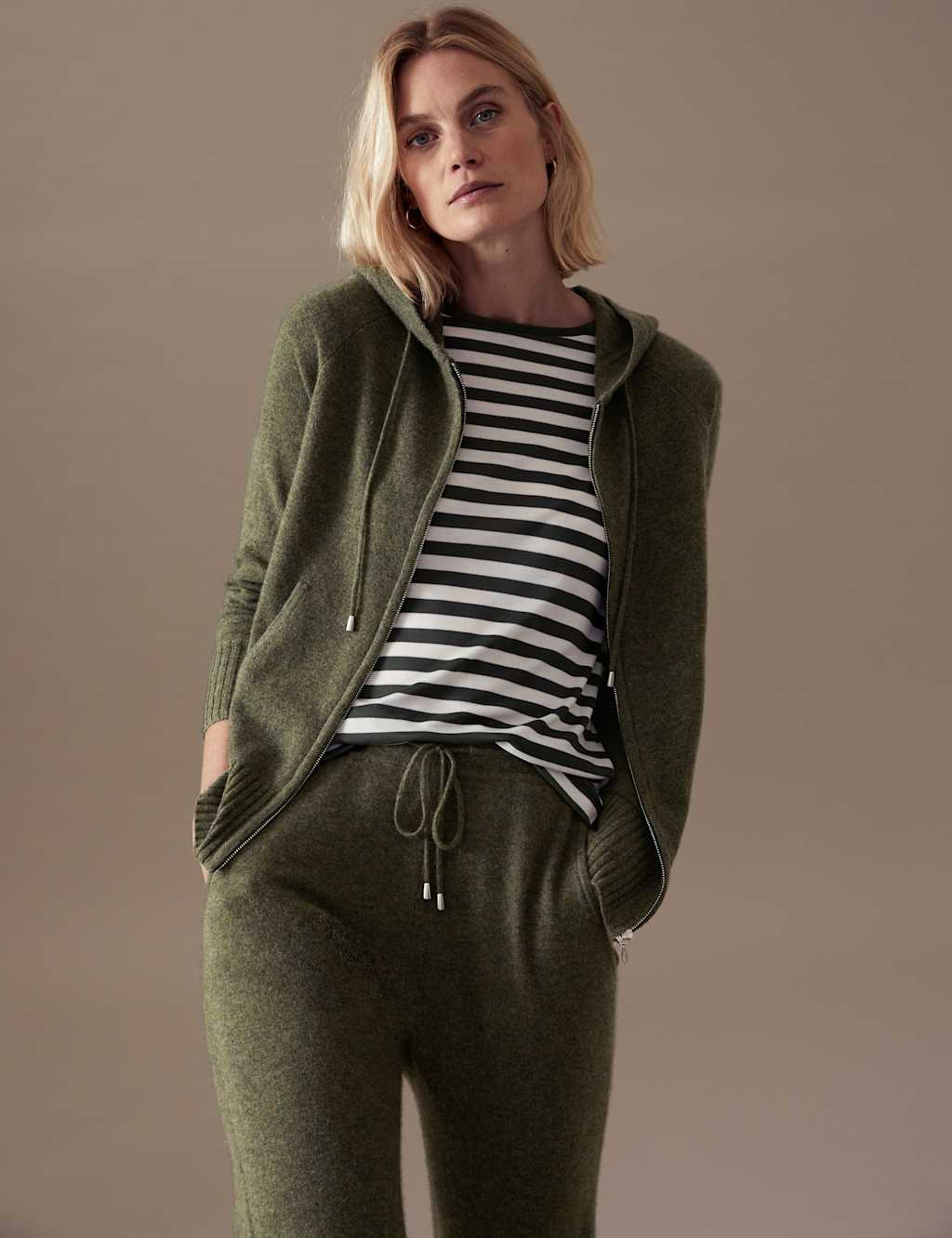 Pure Cashmere Knitted Relaxed Hoodie 1 of 7