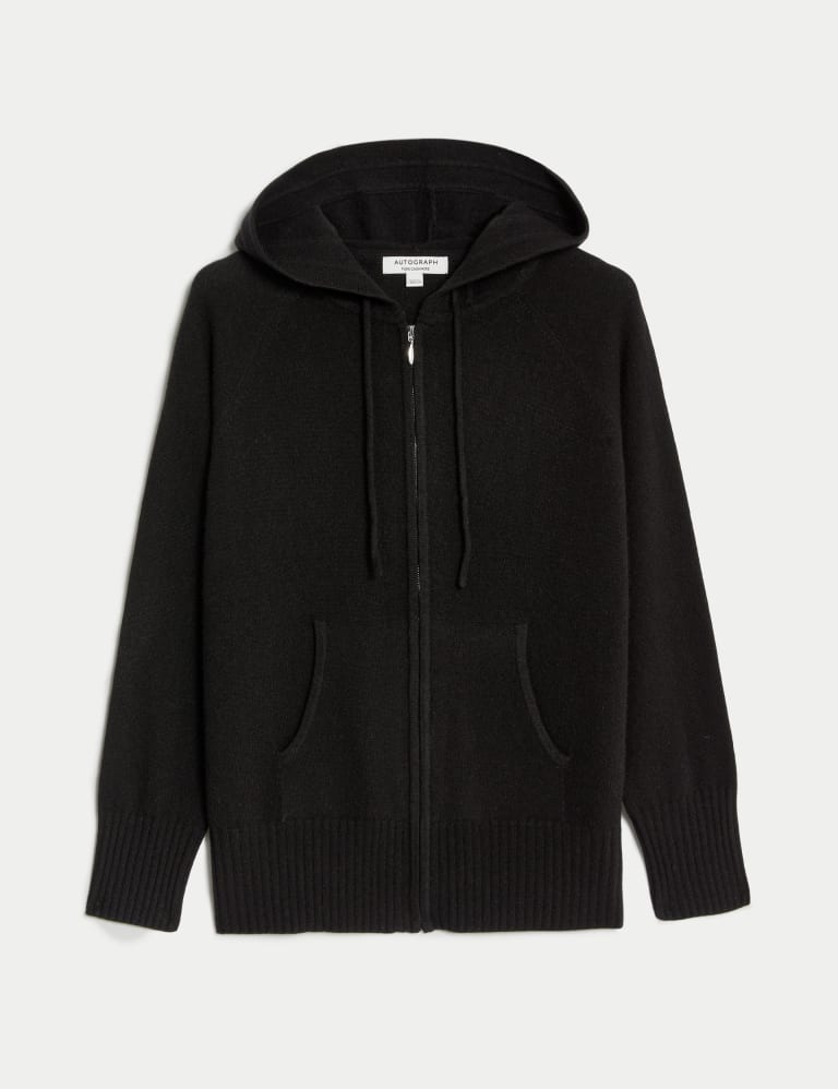 Slim black knit zip out hood blazer sale