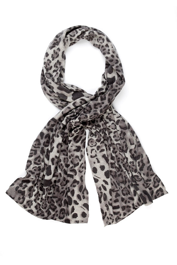 Pure Cashmere Leopard Print Scarf Image 1 of 1