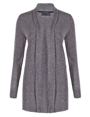 Pure Cashmere Open Front Longline Cardigan Image 2 of 3