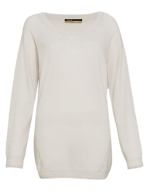 Pure Cashmere Panelled Jumper Image 2 of 7