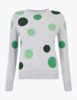 Pure Cashmere Polka Dot Jumper | Autograph | M&S