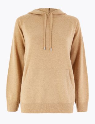 camel cashmere hoodie