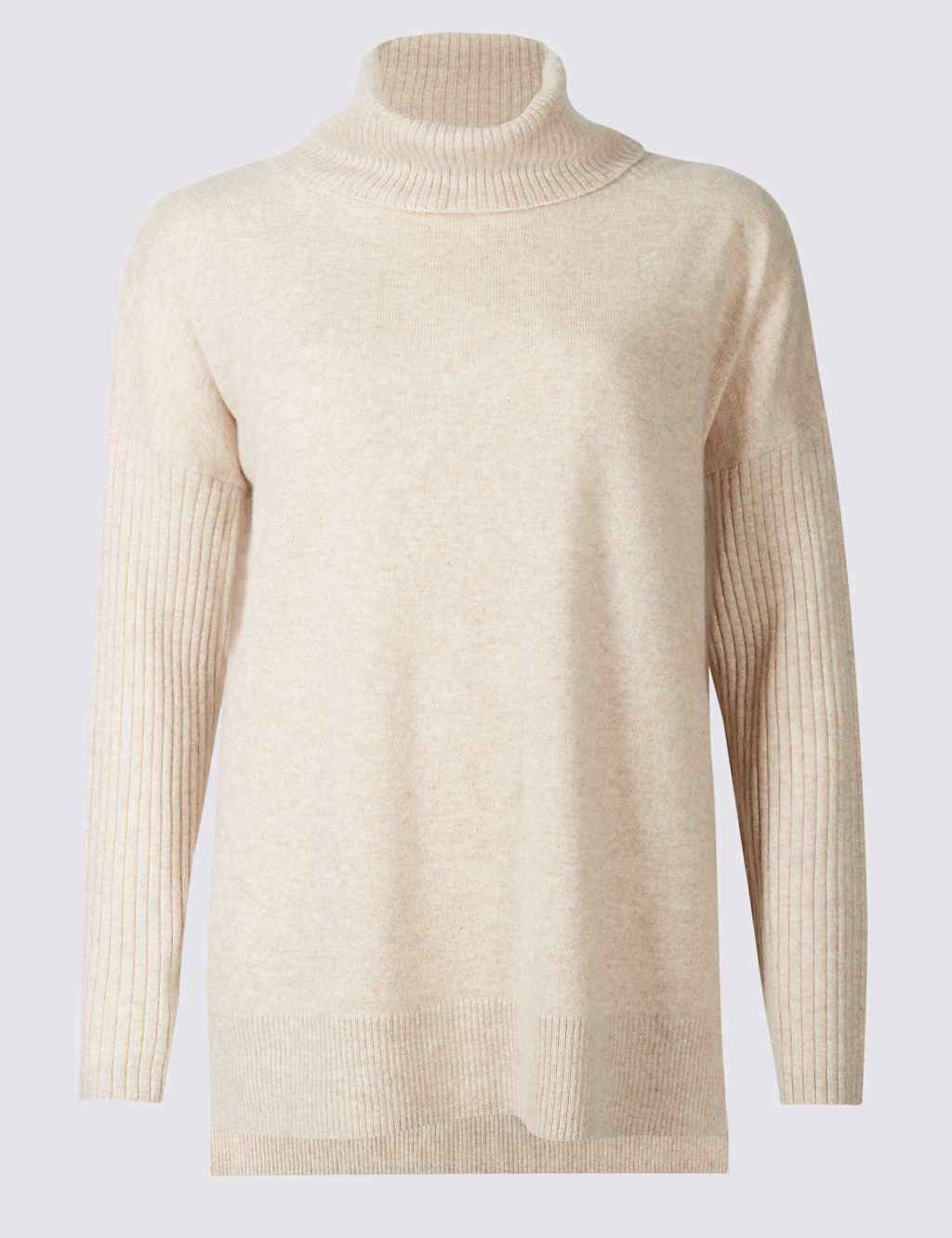 Pure Cashmere Ribbed Long Sleeve Pyjama Top 1 of 5