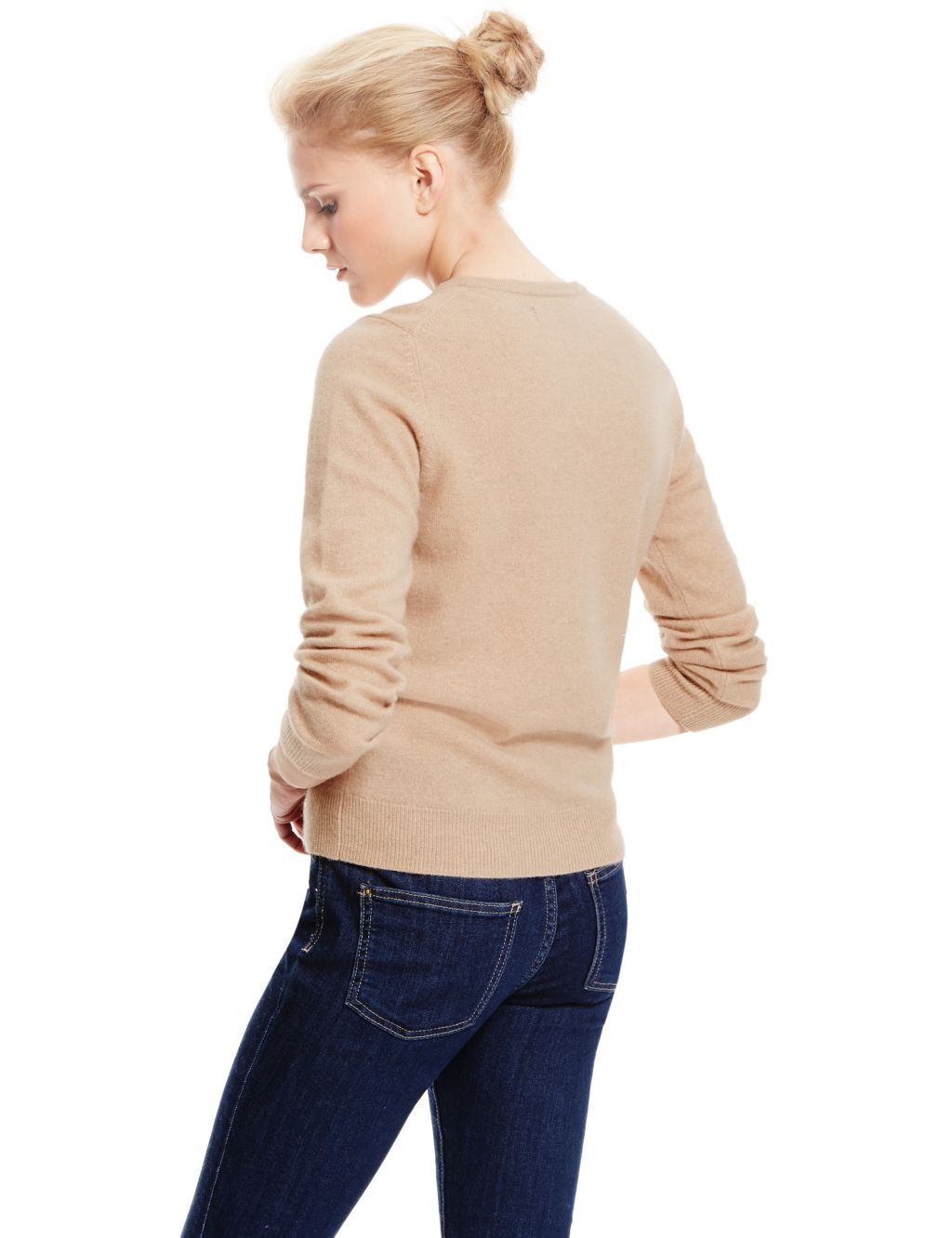 Pure Cashmere Ribbed Round Neck Cardigan 2 of 3