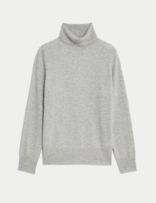 Pure Cashmere Roll Neck Jumper Image 2 of 6