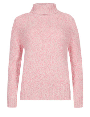 Pure Cashmere Roll Neck Jumper Image 2 of 4