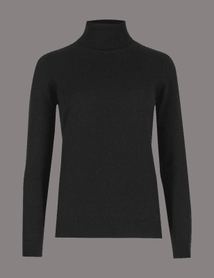 Pure Cashmere Roll Neck Jumper Image 2 of 5