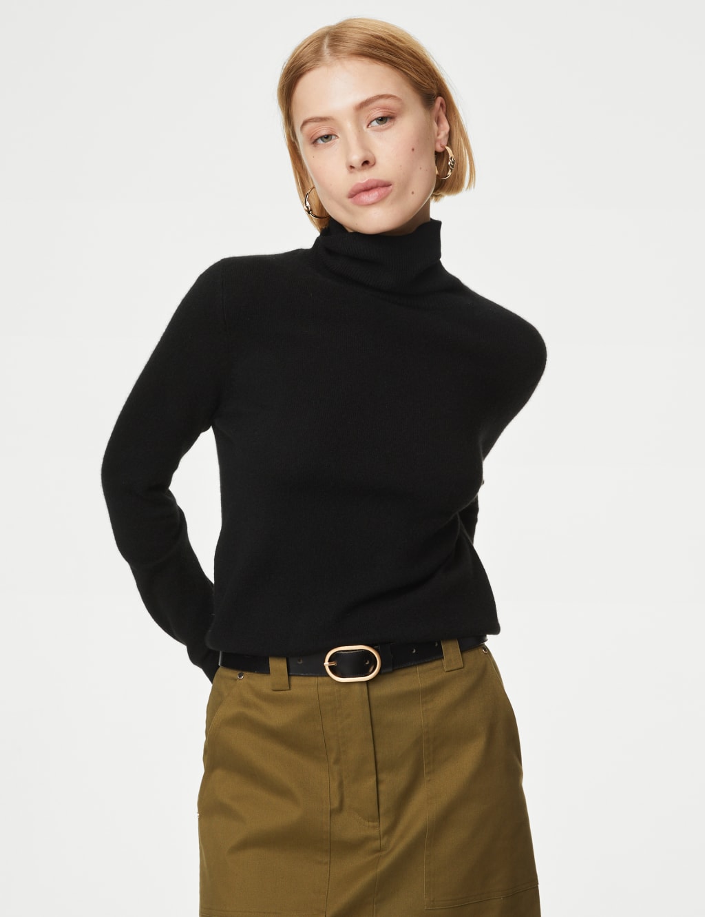 M and s cashmere polo neck online