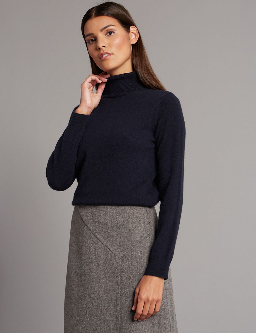 Pure Cashmere Roll Neck Jumper 1 of 4