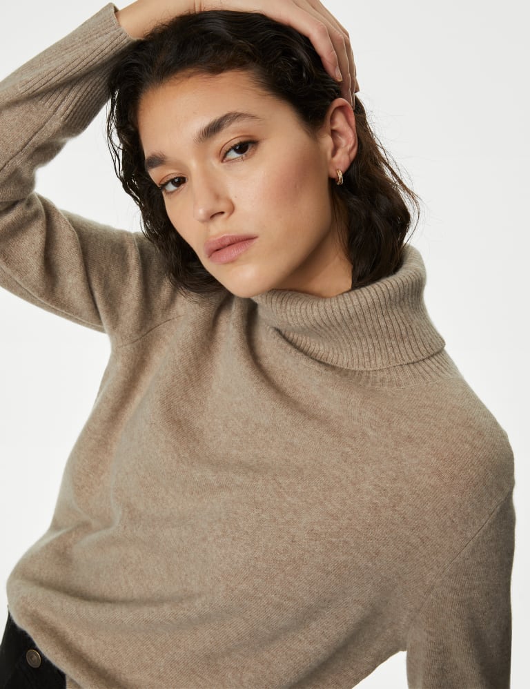 Marks and spencer women's cashmere polo neck top