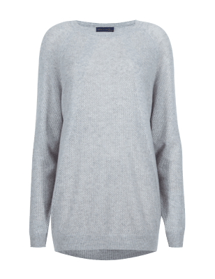 Pure Cashmere Round Neck Perforated Jumper Image 2 of 4