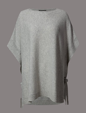 Pure Cashmere Round Neck Tabard Jumper Image 2 of 4