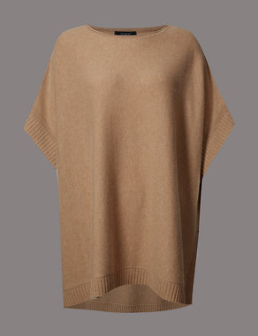 Pure Cashmere Round Neck Tabard Jumper Image 2 of 4