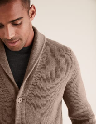 Mens roll 2025 neck cardigan