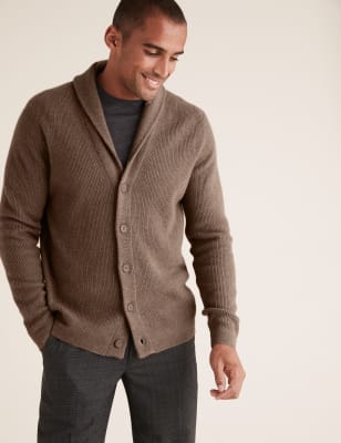 Shawl collar outlet cashmere cardigan