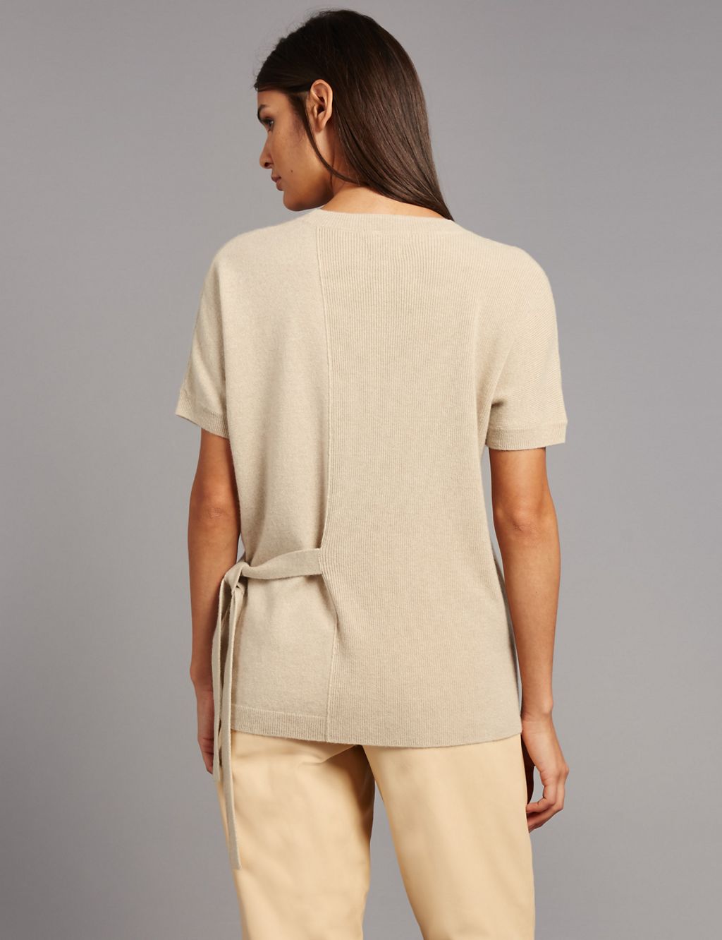 Pure Cashmere Side Tie Short Sleeve Jumper 4 of 4