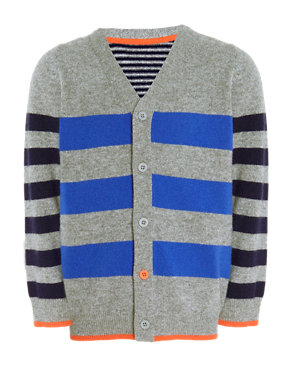 Pure Cashmere Striped Cardigan Image 2 of 8